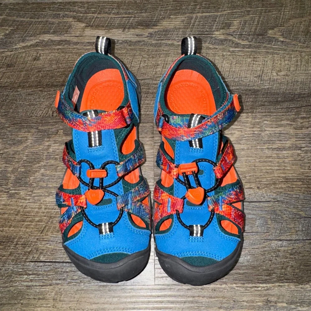 Keen Seacamp II CNX Kids Blue Tie Dye Hybrid Water Sandals 1027423 Size 3 US